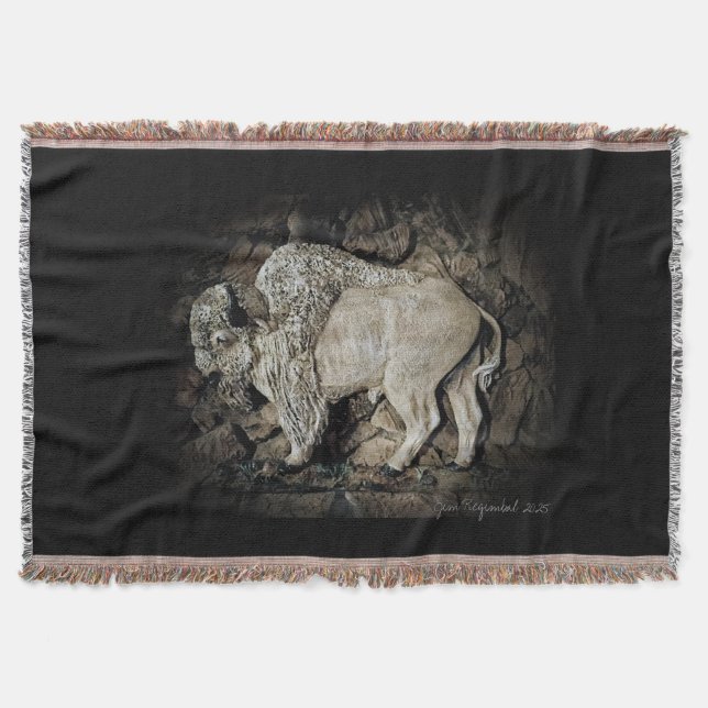 "White Buffalo" original artThrow Blanket Decke (Vorderseite)