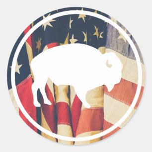 White Buffalo Outdoor American Flag Sticker
