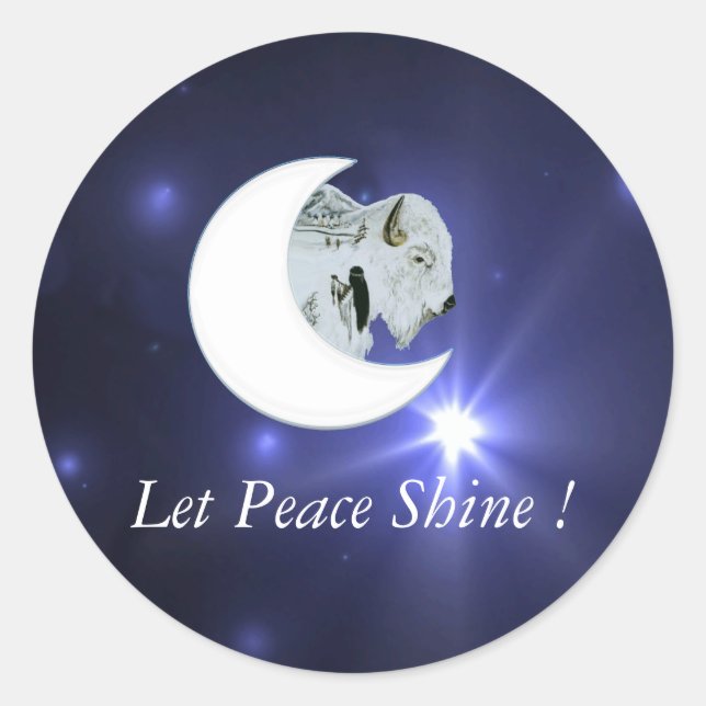 White Buffalo Peace - Aufkleber (Vorderseite)