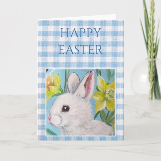 White Bunny Blank Easter Card Karte (Vorderseite)