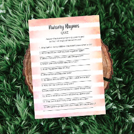 White Bunny Coral Kinderzimmer Rhymes Quiz Spiel Einladung