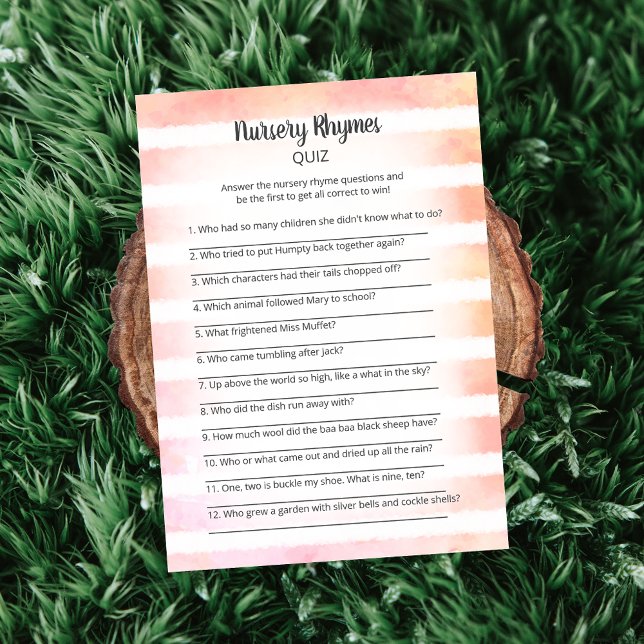 White Bunny Coral Kinderzimmer Rhymes Quiz Spiel Einladung (Von Creator hochgeladen)