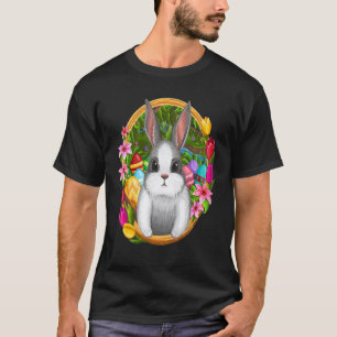 White Bunny Face Leopard Bow Krawatte Osterfest Gi T-Shirt