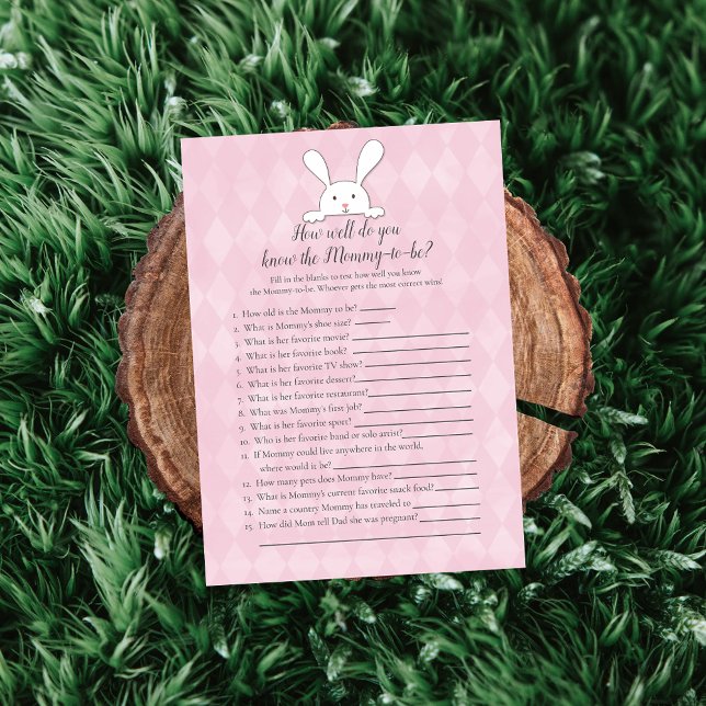 White Bunny Pink, der Mommy Best Duwer Game kennt Einladung (Von Creator hochgeladen)