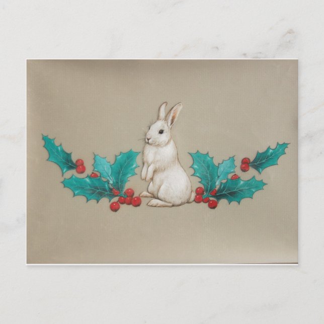 White Bunny Postkarte (Vorderseite)