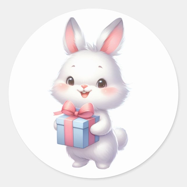 White Bunny Rabbit Stickers (Vorderseite)