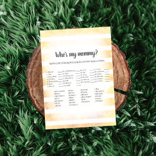 White Bunny Yellow Who is My Mommy Baby Shower Gam Einladung