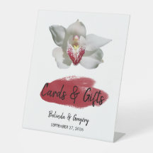 White Burgundy Orchid Wedding Cards & Gifts