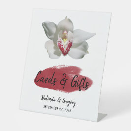 White Burgundy Orchid Wedding Cards & Gifts Sockelschild