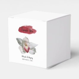 White Burgundy Orchid Wedding Geschenkschachtel