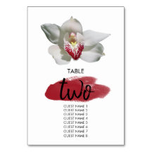 White Burgundy Orchid Wedding Guest Names