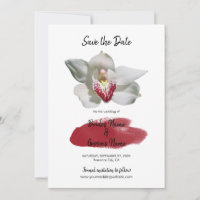 White Burgundy Orchid Wedding speichern das Datum