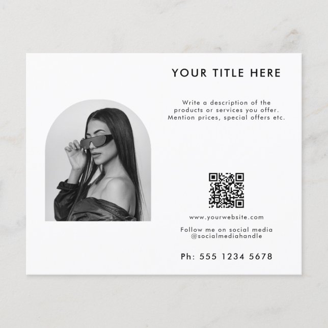 White Business Beauty Hair Nail Makeup Salon Flyer (Vorne)