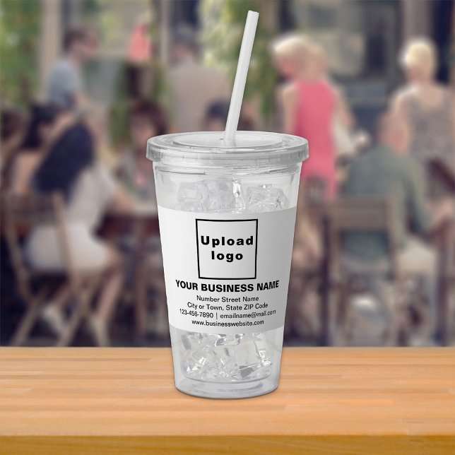 White Business Brand on Acrylic Tumbler Acryltrinkbecher (Acrylic tumbler with your business brand in white)
