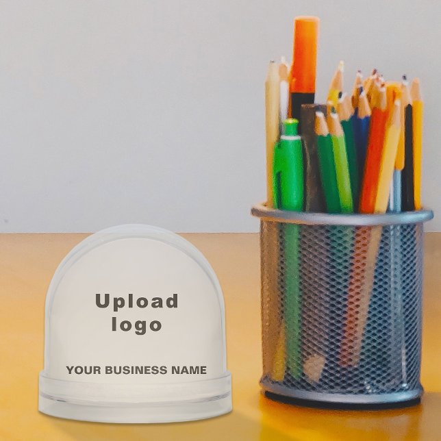 White Business Brand on Snow Globe Schneekugeln (Snow globe with your business brand in white)