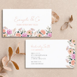 White Business Card, Blumenrosa Orange Klassiker Visitenkarte