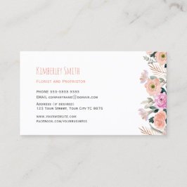 White Business Card, Blumenrosa Orange Klassiker Visitenkarte