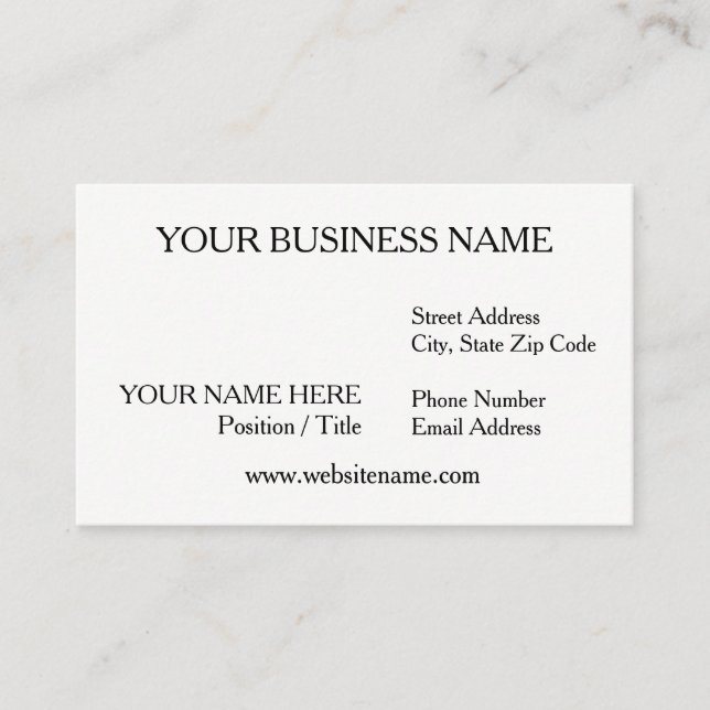 White Business Card (Matte Finish) Visitenkarte (Vorderseite)