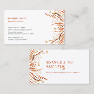 White Business Card, orange Wildblumen, kein Logo Visitenkarte