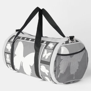 White Butterfly All Purpose Travel Gym Weekend Duffle Bag