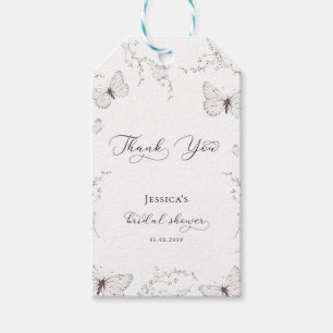 White Butterfly Garden Brautparty Dankeschön Geschenkanhänger