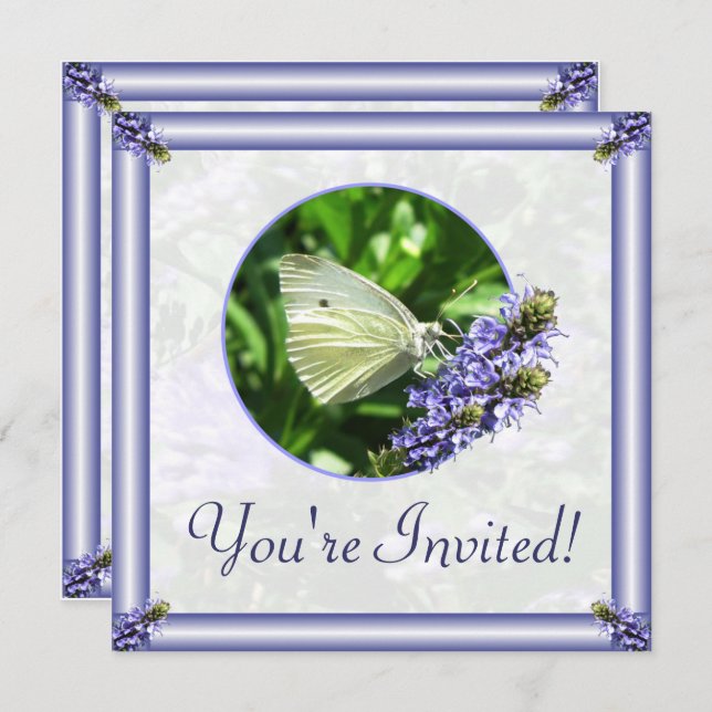 White Butterfly Garden Ostern Party Einladungen (Vorne/Hinten)