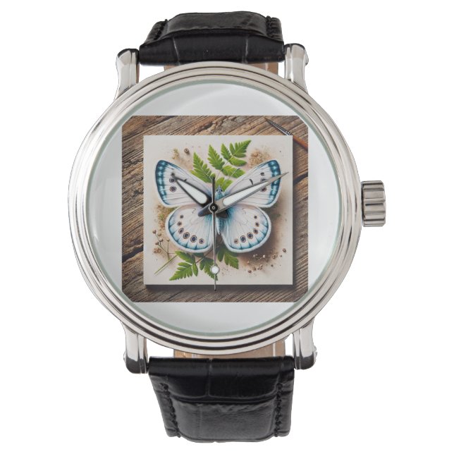 White Butterfly in Natural Setting 200724IREF220 - Armbanduhr (Vorderseite)