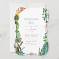 White Cactus Elegant Bride Parents Bracket