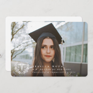 White Caduceus MD Doctor of Medicine Abschluss Ankündigung