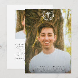 White Caduceus RN Registered Nurse Abschluss Ankündigung