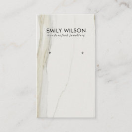 WHITE CALACATTA MARBLE TEXTUR STUD EARRING ANZEIGE VISITENKARTE