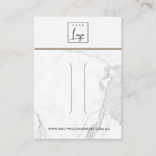 WHITE CALACATTA MARBLE TEXTURE HAIR CLIP DISPLAY VISITENKARTE