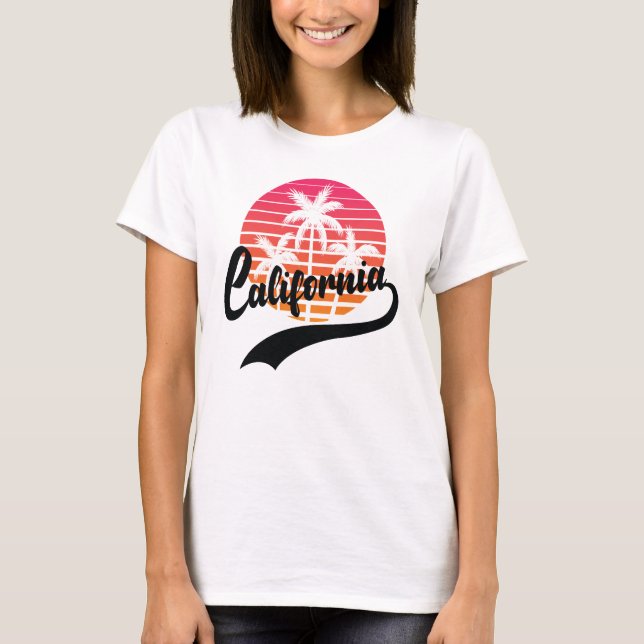 White California Retro Sunset Women's T - Shirt (Vorderseite)
