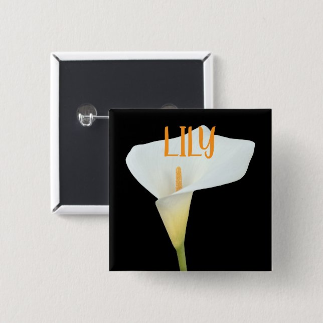 White Calla Blume Gartengarten Foto Button (Vorne & Hinten)