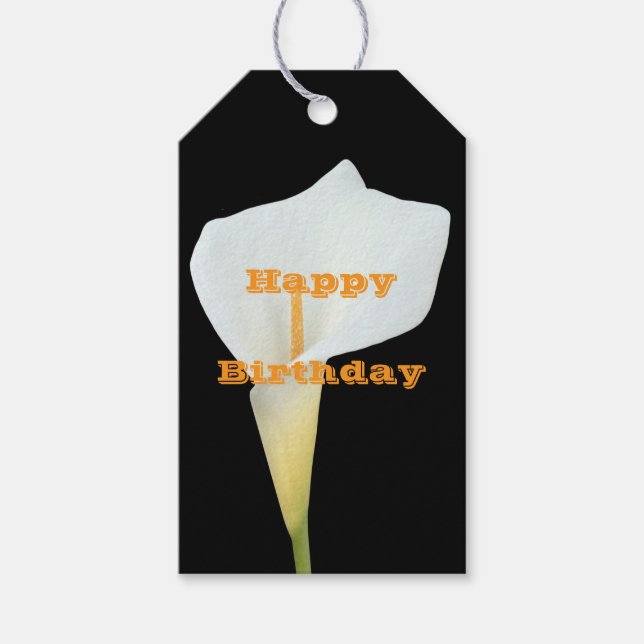 White Calla Blume Gartengarten Foto Geschenkanhänger (Vorderseite)