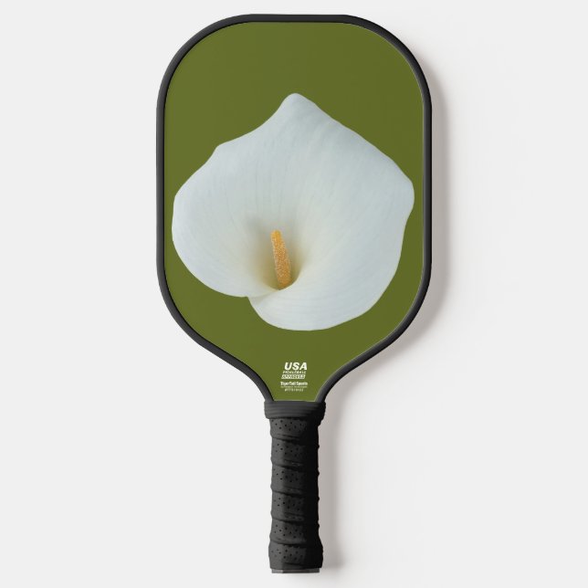 White Calla Blume Gartengarten Foto Pickleball Schläger (Vorderseite)