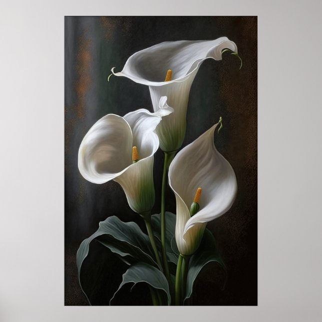 White Calla Lilies Lily Blume Art Print Poster (Vorne)