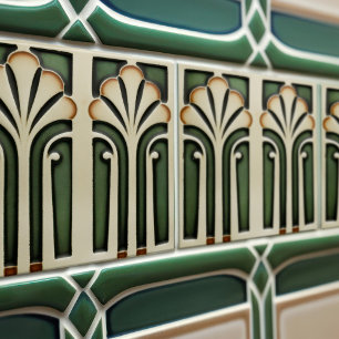 White Calla Lily Abstrakt im Stil der Mitte des Ja Fliese