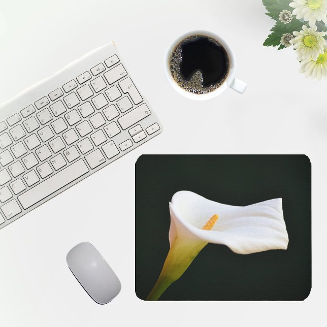 White Calla Lily Blume Mouse Pad Mousepad (Von Creator hochgeladen)