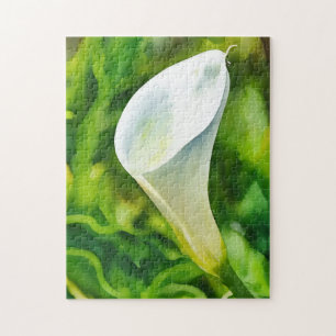 White Calla Lily Blume Puzzle