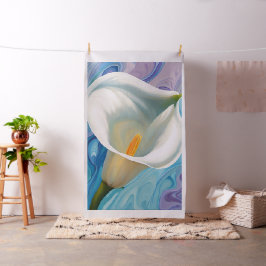 White Calla Lily Cheater Quilt Panel Stoff