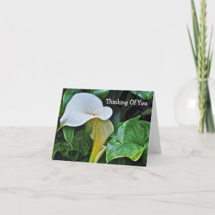 WHITE CALLA LILY, "DENKEN AN EUCH" (ZOLLBAR) KARTE