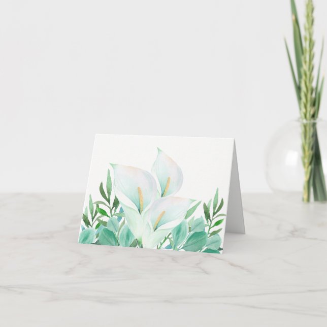 White Calla Lily Elegante Note Card Dankeskarte (Vorderseite)