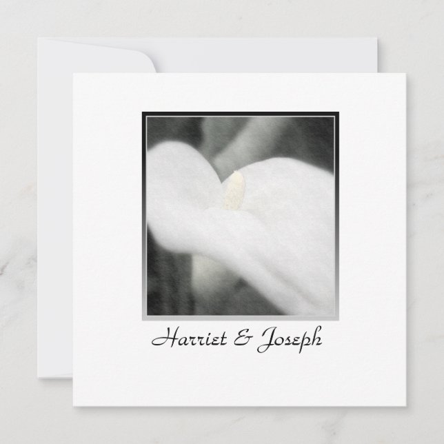 White Calla Lily Elegante Wedding Save the Date (Vorderseite)