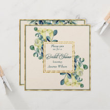 White Calla Lily Eucalyptus Ivory Gold Dusche