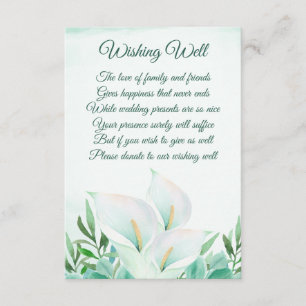 White Calla Lily Floral Hochzeitskarten Begleitkarte