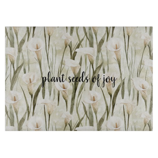 White Calla Lily Floral Joy Schneidebrett (Vorderseite)