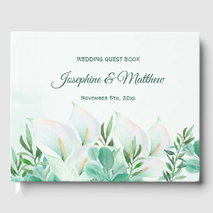 White Calla Lily Floral Wedding Gästebuch