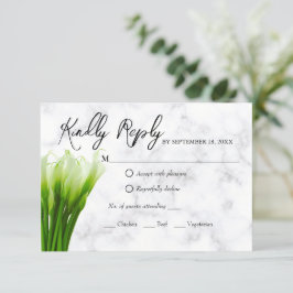 White Calla Lily Florals Wedding RSVP Card