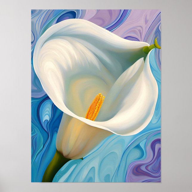 White Calla Lily im Stil von Georgia O'Keeffe Poster (Vorne)